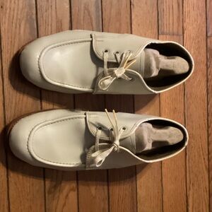 Men's Cream Leather Bowling Shoes